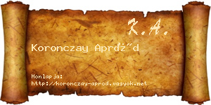 Koronczay Apród névjegykártya